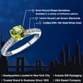 thumbnail image 2 of Gem Stone King 10K White Gold Green Peridot and Lab Grown Diamond Engagement Ring for Women | 1.18 Cttw | Round 6MM | Gemstone August Birthstone | Size 7, 2 of 6