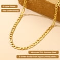 thumbnail image 5 of Suplight Necklace for Men Women Gold Plated Figaro Chain Stainless Steel Figaro Link Chain Necklace, 5 of 10
