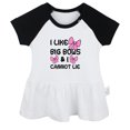 thumbnail image 2 of iDzn I like Big Bows and I Cannot Lie Funny Dresses For Baby, Newborn Babies Skirts, Infant Princess Dress, 0-24M Kids Graphic Clothes (Black Raglan Dresses, 12-18 Months), 2 of 5