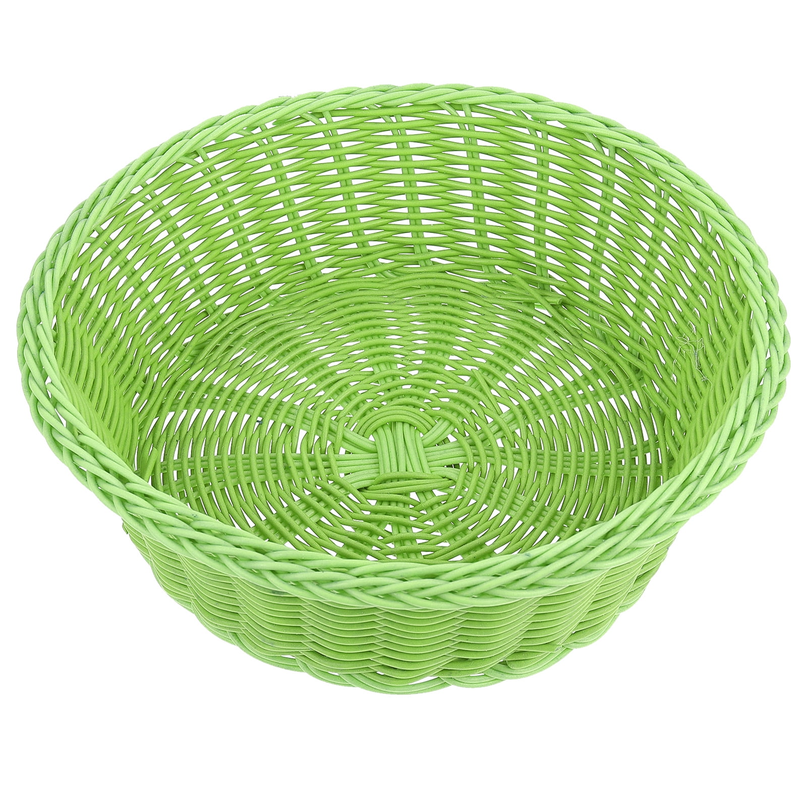 Set of 3 Baskets Oblong - 8 3/4 x 4 1/2 x 1 3/4 Rattan Serving Basket MM Foodservice Plastic Rattan Basket