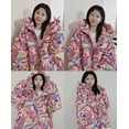 thumbnail image 4 of Winter print hooded waterproof bread down jacket fleece trend, 4 of 4