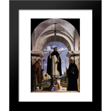 St. Peter Martyr with St. Nicholas of Bari, St. Benedict and an Angel Musician 20x24 Framed Art Print by Cima da Conegliano