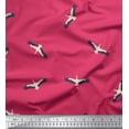 thumbnail image 3 of Soimoi Pink Cotton Duck Fabric Flying Stork Bird Print Sewing Fabric Yard 56 Inch Wide, 3 of 3