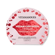 Vitamasques Cherry Vegan Collagen Lip Mask, Moisturise & Plump , One Patch