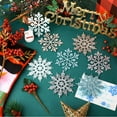 thumbnail image 6 of Deago Set of 24 Plastic Christmas Glitter Snowflake Ornaments Christmas Tree Decorations, 3.9-inch, White, 6 of 9
