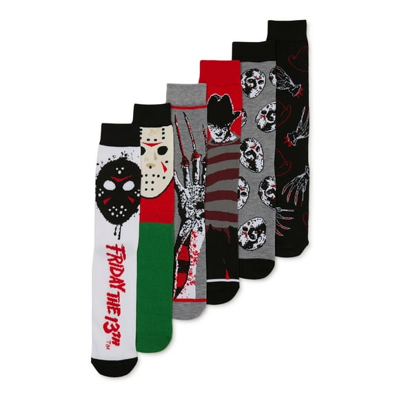 Freddy Vs Jason Crew Socks, 6-Pack
