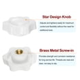 thumbnail image 4 of Uxcell 4 Pieces Star Knobs M6 Female Thread 38mm Head Non-Through Hole Clamping Handles Nuts White, 4 of 5