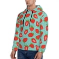 thumbnail image 3 of Salouo Hand Drawn Strawberry Pattern Men's Fall Hoodie Sweatshirt,Sport Hoodie with Pockets for Men Pullover Casual Hooded Sweatshirt-3X-Large, 3 of 7