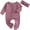 Purple, variant on Newborn Baby Girl Ruffle Zip Up Romper Onesie&nbsp;Footies Knit Jumpsuit Infant Baby Coming Home Outfits With Headband-1 Pack