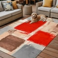 thumbnail image 2 of Fsddascl Red Ombre Outdoor Rug for Patio/Deck/Porch, Non-Slip Large Area Rug 5 x 8 Ft, Farmhouse Contemporary Abstract Checked Indoor Outdoor Rugs Washable Area Rugs, Reversible Camping Rug Carpet, 2 of 5