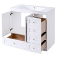 thumbnail image 3 of 36 inch Bathroom Vanity with Sink, Bathroom Vanities with Storage Cabinet and 4 Drawers, Built-in Soft-Closing Door, Freestanding Bathroom Sink Cabinet, Bathroom Vanity Cabinet for Bathroom, White, 3 of 9