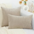 thumbnail image 5 of decorUhome 18x18 Set of 2 Throw Pillow Covers, Decorative Soft Chenille Pillow Covers for Couch, Bleached Sand, 5 of 6