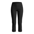 thumbnail image 5 of PEIBang Women's Wide Elastic High Waist Capri Dress Pants,Cuffed Hem Slim Fit Pocket Office Casual Trousers Black XXXL, 5 of 8