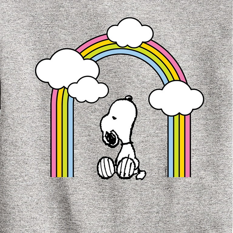Peanuts - Snoopy Looking Up Rainbow - Toddler & Youth Crewneck Fleece  Sweatshirt