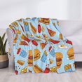 thumbnail image 4 of Throw Blanket for Couch, Cute Food Egg Hamburger Fries Super Soft Fuzzy Comfy Warm Throw Blanket, Cuteness Lightweight Cozy Plush Flannel Blanket & Throws for Sofa and Bed All Season, 4 of 5