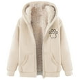 thumbnail image 2 of Hvyesh Womens Fleece Jacket Casual Full Zip Up Hoodie Warm Sherpa Lined Jacket Fall Winter Coat With Pockets, 2 of 5
