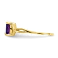 thumbnail image 3 of 10K Yellow Gold Ring Band with Stones (02) February Amethyst Oval Purple, Size 9, 3 of 5