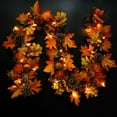thumbnail image 2 of POINTERTECK 5.9ft LED Maple Leaf Garland String Lights for Fall Harvest Festival Thanksgiving Christmas Vivid Color Garland Decorations Patio Fireplace Garden Indoor Outdoor, 2 of 9