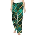 thumbnail image 2 of Lsque Green Mosaic Glass Print Women's Pajama Pants, Lounge Pant - Comfortable Home Wear,Elastic Waistband, Stylish Design-XX-Large, 2 of 9