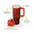 thumbnail image 3 of RTIC 30 oz Ceramic Lined Road Trip Tumbler with Handle and Leak-Resistant Straw Lid, Persimmon Metallic, 3 of 8