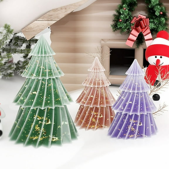3 pc DIY Silicone Candle Molds for Scented Candle Making Christmas Tree White 8.9x8.8x11.8cm Inner Diameter: 7.3x7.8cm