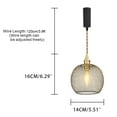 thumbnail image 2 of KAYYELAMP 3.9ft Adjustable Cord H-Type Track Pendant E12 Mini Brass Base Black Hollow Rounded Shade Retro Hanging Light for Kitchen Farmhouse 1 Pcs(No Bulb, Track), 2 of 7