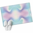 thumbnail image 2 of 2x3 Door Mat Rug, Abstract Minimalistic, Non-Skid Rubber Backing Large Rectangle Rugs - Living Room Bedroom Home Office, Turquoise Pink Ombre Aesthetic Color Art Indoor Floor Mat Carpets Washable Rug, 2 of 9