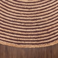 thumbnail image 4 of Jute Round Natural Braided Reversible Area Rug , Eco Friendly Rustic Farmhouse Boho Carpet for Living Room, Bedroom, Kitchen, Dining, Purple, 3 FT, 4 of 5