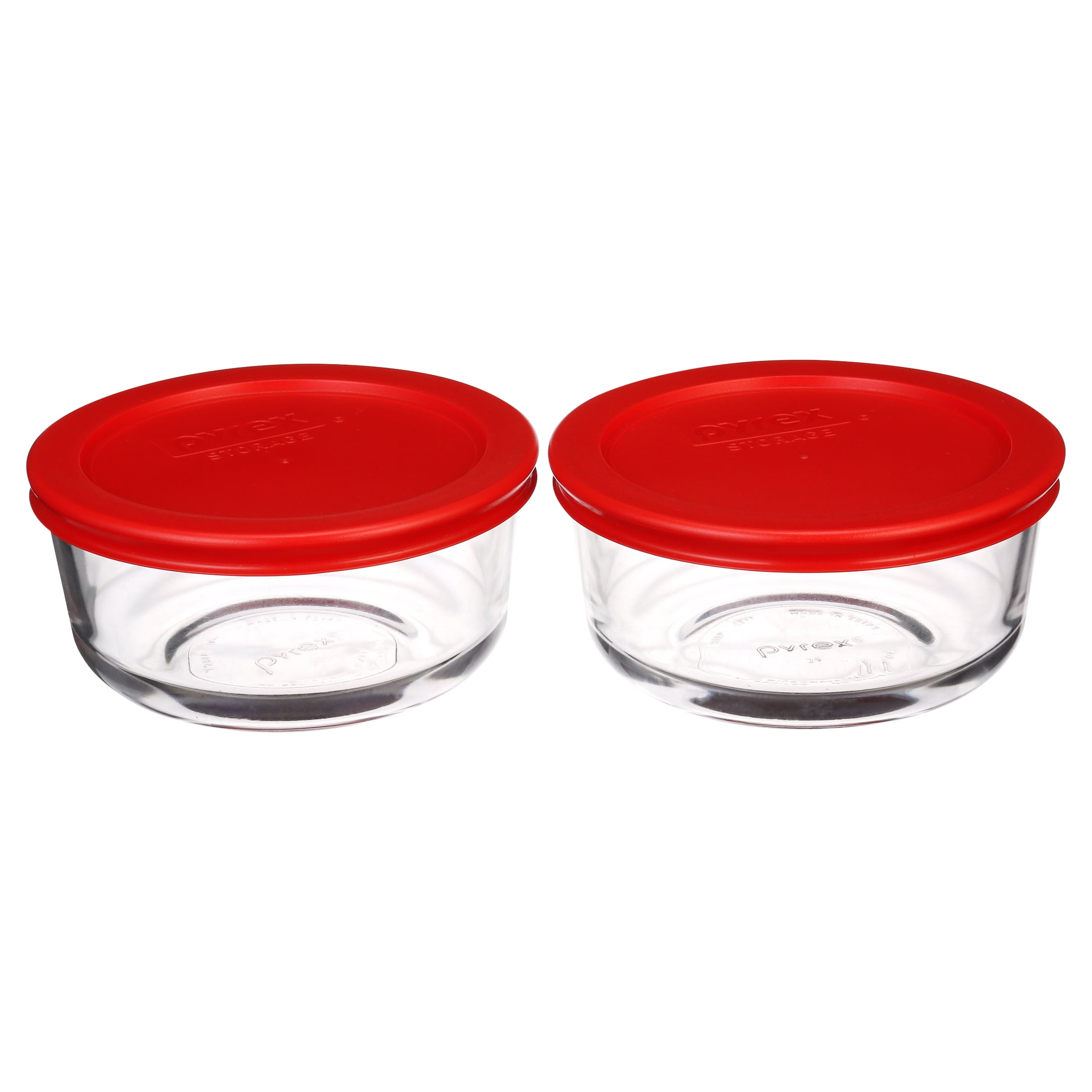 Pyrex Round Storage Containers with Lids - Red, 3 pk - Ralphs