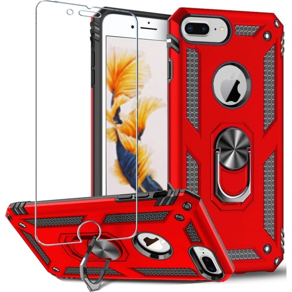 Funda para iPhone 8 Plus Folmeikat de 5.5" con anillo rojo