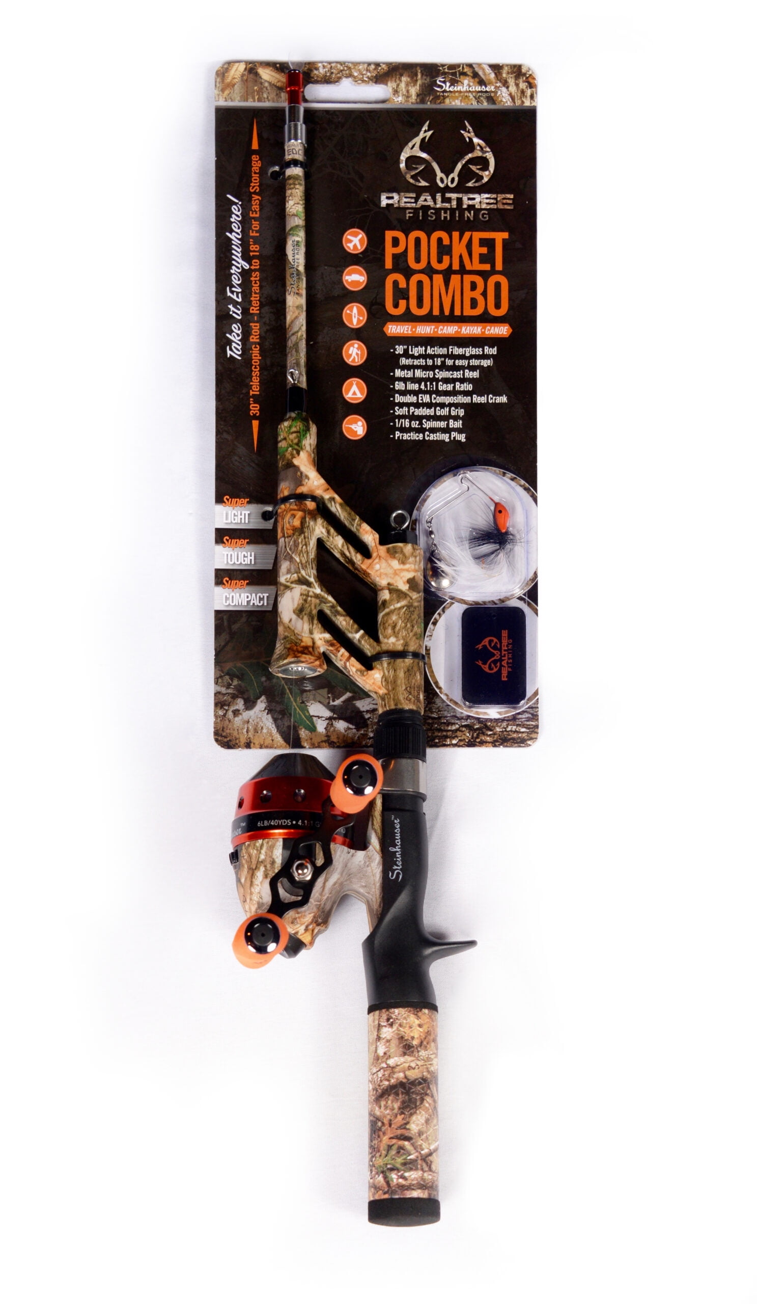 Realtree Telescopic 30" Light Action Spincast Fiberglass Rod and Reel Combo Realtree Telescopic 30" Light Action Spincast Fiberglass Rod and Reel Combo