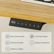 FitStand 48x24 Whole-Piece Desktop Height Adjustable Standing Desk White and Maple Ergonomic Home Office Computer Desk with 2 Hooks