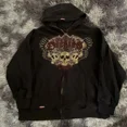 thumbnail image 1 of Y2k-sudaderas con cremallera y estampado de calavera para hombre, moda gótica Vintage, abrigos de manga larga de Hip Hop, sudadera holgada con capucha, Otoño Invierno, 1 of 4