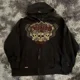 thumbnail image 2 of Sudadera con capucha y cremallera con estampado de calaveras y moda gótica vintage Y2k para otoño e invierno, abrigos de manga larga estilo hip hop, sudadera holgada con capucha para mujer, 2 of 5