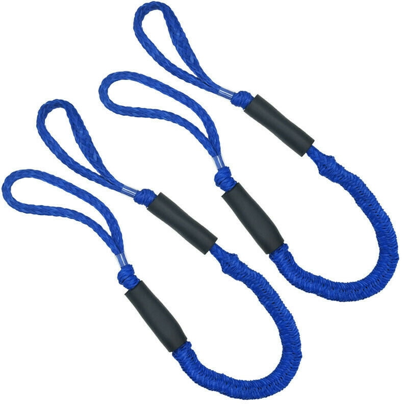 2 Pcs 3.5-5.5 ft Bungee Dock Line Mooring Rope for Boat  Blue US SHIP 