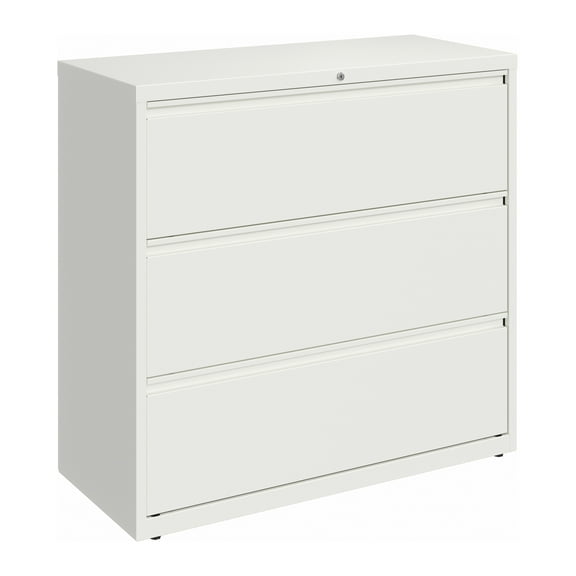 Hirsh 42 inch Wide 3 Drawer Metal Lateral File Cabinet for Home and Office, Holds Letter, Legal and A4 Hanging Folders, White