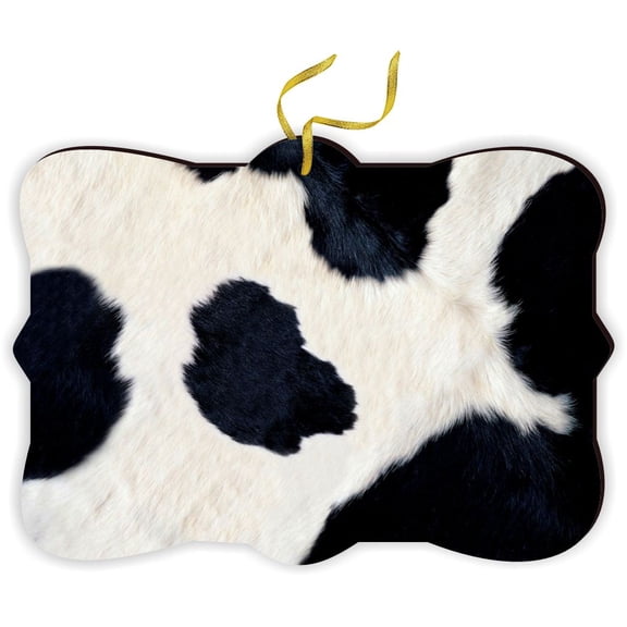 Black and White Cow Hide - for Car Interior Rear View Mirror Hanger Car Accessories Interior Decoration Hanging Ornament Fancy Christmas Tree Ornament for Christmas