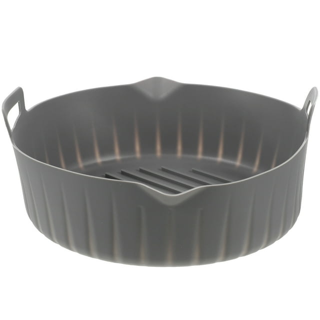 Pot en Silicone pour Friteuse à Air Chaud Rond Antiadhésif Compatible avec Poignées