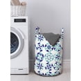 thumbnail image 3 of Geometric Laundry Bag, Mandala Abstract Shapes Hexagons of Fractal Circles Triangle Modern, Basket with Handles Drawstring Closure for Laundromats, 13" x 19", Indigo Seafoam and White, by Ambesonne, 3 of 4