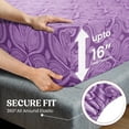 thumbnail image 6 of Lux Decor 4-Piece Twin XL Bed Sheet Set – Ultra-Soft Microfiber, Paisley Print, Upto 16" Deep Pocket Fitted Sheet, Flat Sheet & 2 Pillowcases, Purple, 6 of 10