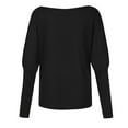 thumbnail image 4 of Aueoeo Tunic Tops to Wear with Leggings, Women's Spring Spring Off Shoulder Tunic Tops Batwings Long Sleeve Sweatshirt Workout T-Shirt Oversized Loose Blouses Pullover S-3XL, 4 of 5
