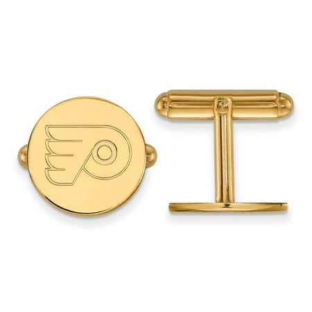 Philadelphia Phillies Cufflinks - Solid 925 Sterling Silver with Gold-Toned NHL Philadelphia Flyers Cuff Links (6mm x 13mm)