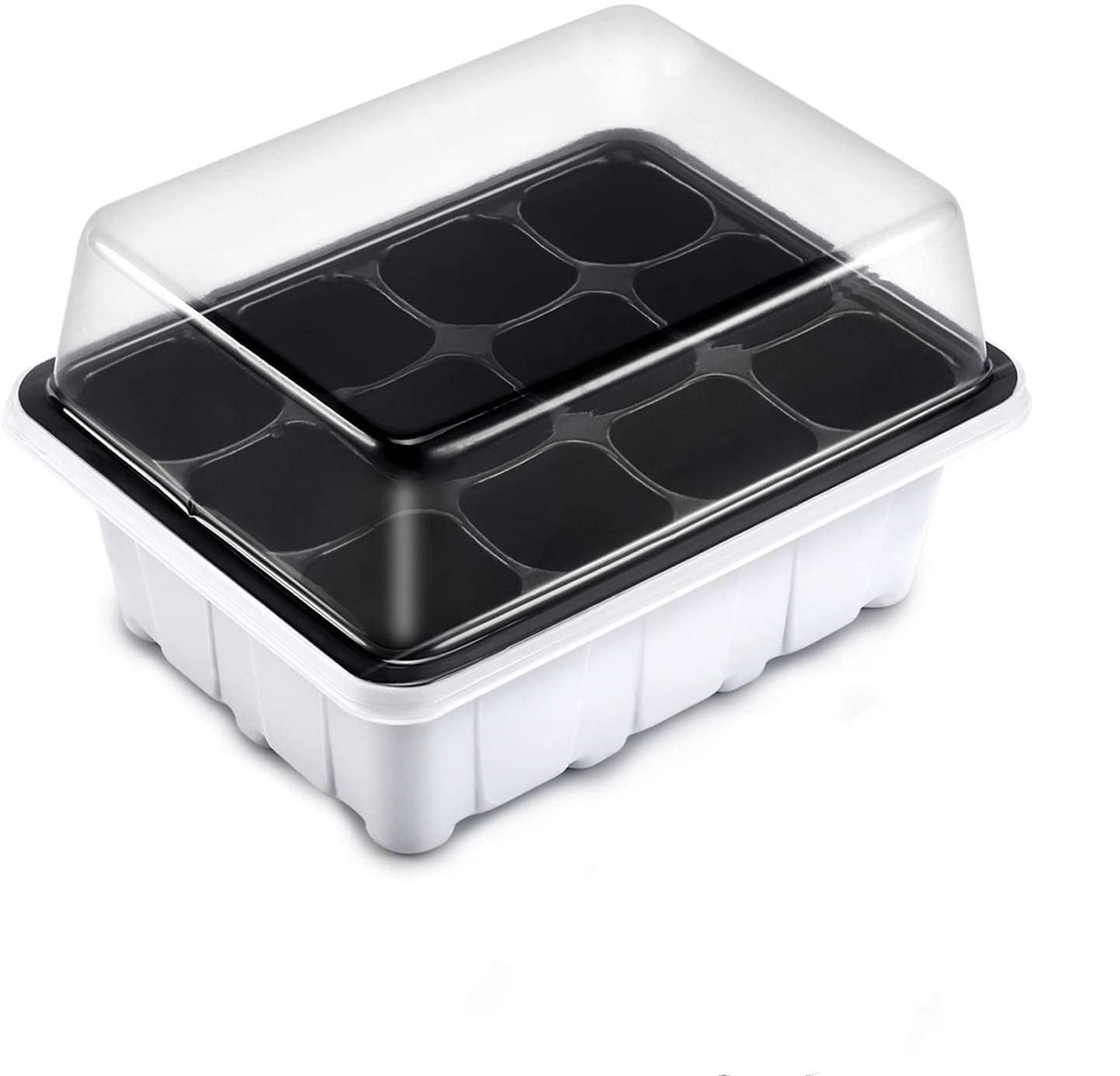 Seedling Starter Tray Humidity Adjustable Dome Lids Greenhouse Grow Trays Nursery Pots Box for Seeds Growing Starting Babody 3 Set Plant Growing Trays 15 Cells Per Tray
