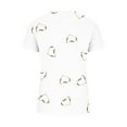 thumbnail image 5 of QATAINLAV Women's Tshirts Casual V Neck Short Sleeve Loose Summer Tunic Tops Trendy Hearts Print Button Blouse Holiday Henley Shirts White S Mother's Day Gifts, 5 of 6