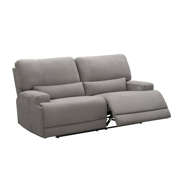 Devon & Claire Modern Fabric Power Reclining Sofa, Gray