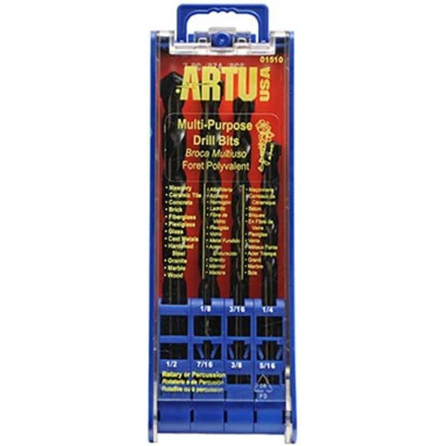 ARTU USA 01510 7Piece Multi Purpose Drill Bit Set, For rotary or