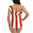 thumbnail image 5 of Sikiie America Flags2 Print Women One Piece Swimsuits Tummy Control One Shoulder Bathing Suits Ruffle Swimwear, From S to XXL-XX-Large, 5 of 6