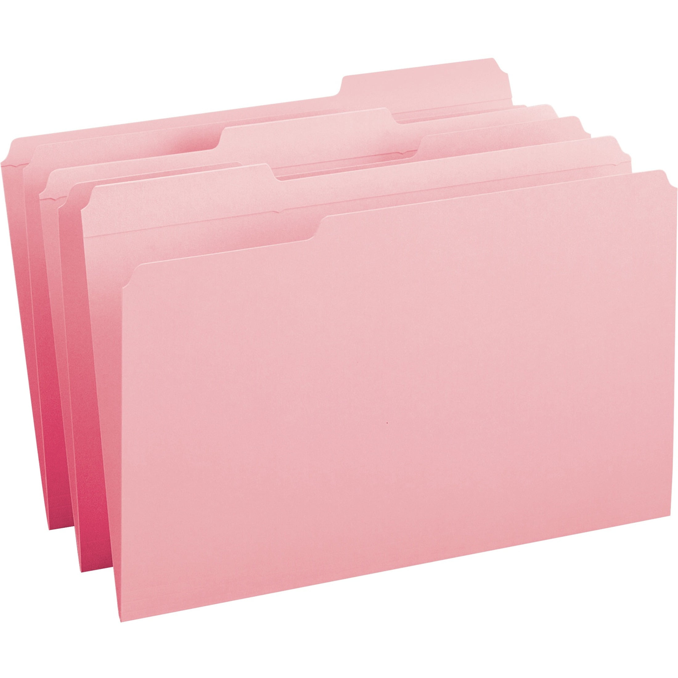 Smead 17634 File Folders, 1/3 Cut, Reinforced Top Tab, Legal, Pink,100/Box