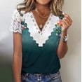 thumbnail image 1 of TaTaai Lightweight Floral Print Pullover Blouse for Women, V Neck Short Sleeve Loose Fit Casual Top, Spring Summer Everyday Shirt for Work & Leisure Wear Gift, 1 of 5