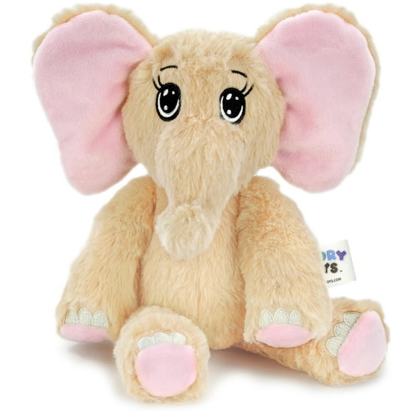 The Adventure Crew Ella the Elephant Plush Comfort / Activity Toy for Newborn and Up | Ultra-Soft, 11.5" Compact Size with Weighted Limbs | Interactive Companion for Early Learning